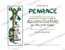709 Reconciliation - Penance Certificate