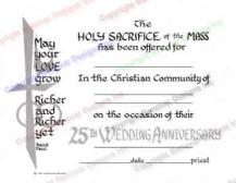 206 25th Anniversary Mass Certificate