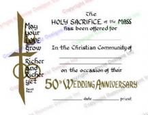205 50th Anniversary Mass Certificate