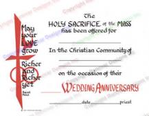 207 Blank Anniversary Mass Certificate