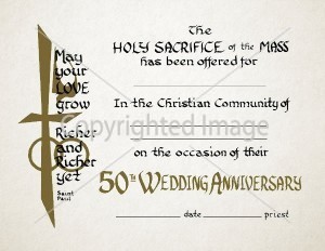 50th Wedding Anniversary Certificate Religious