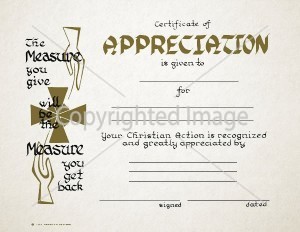 Appreciation Certificate Religious