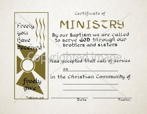 Ministry Certificates