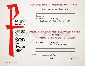 Profession of Faith Certificate