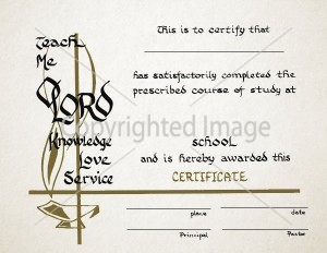 Religious Graduation Certificate