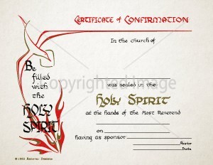 Confirmation Certificate - Holy Spirit