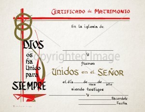 Personalized Spanish Marriage Certificate