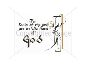 In the Hands of God White Mass Card for the Dead