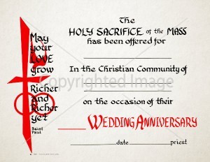 Mass Anniversary Wedding Certificate