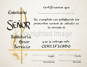 Personalized Spanish Graduation Certificate