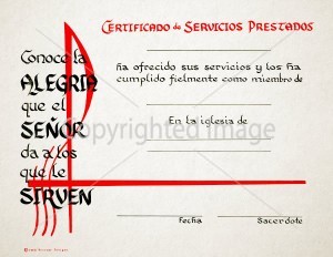 Spanish Certificate of Service