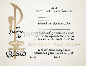 Spanish Eucharistic Mandate Certificate