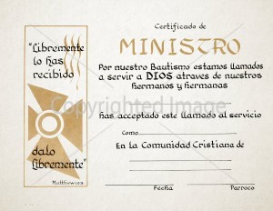 Spanish Ministry Certificate